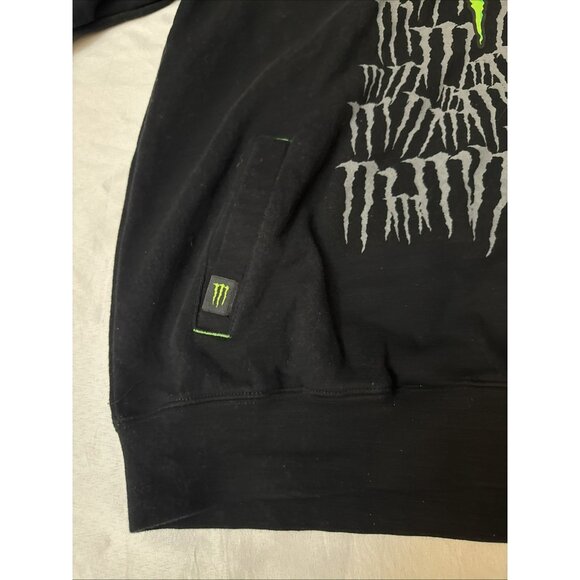 Monster Energy Unleash The Beast Y2K Hoodie Adult XL Pullover Black Green - Picture 6 of 13